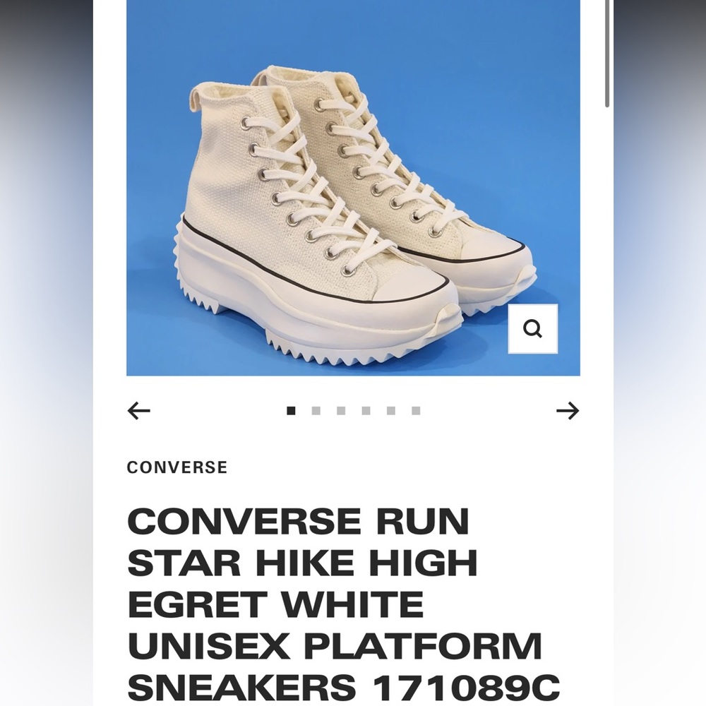Converse Run Star Hike Tops Egret Platform Unisex Sneakers